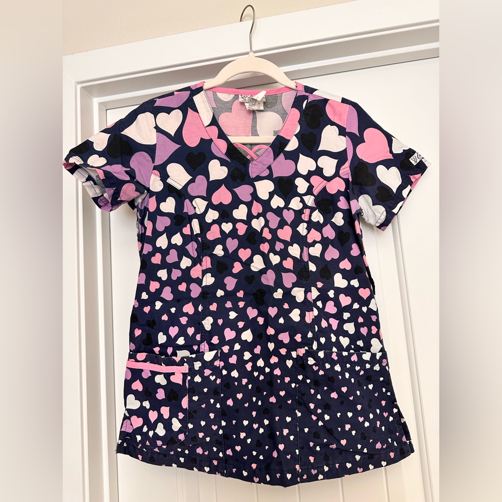 Valentine’s Print Scrub Top